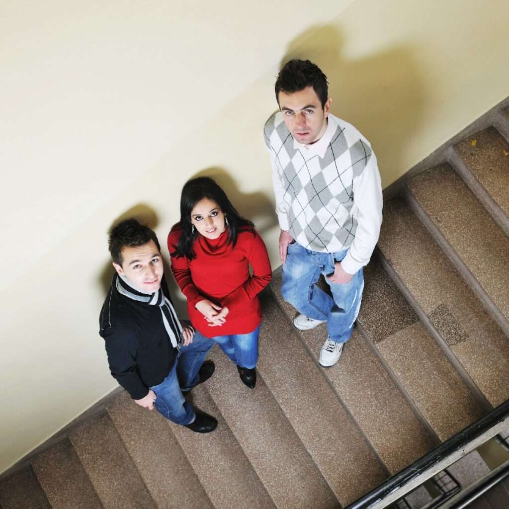 gen z group on staircase